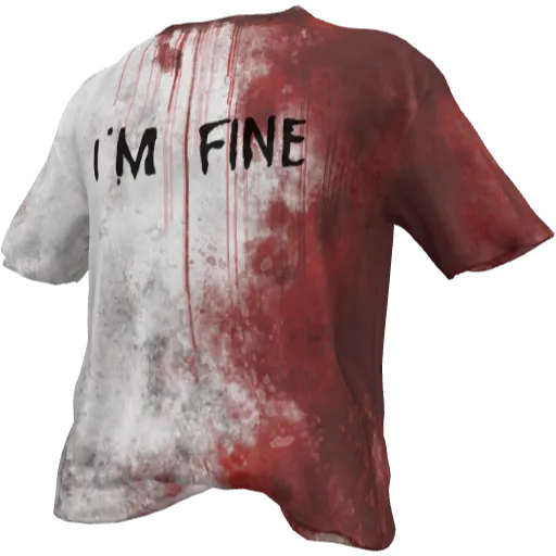 Белая футболка с кровью I’m fine